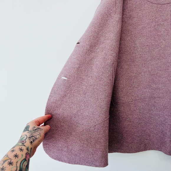 OSKA Lilac Purple Boiled Wool Cropped Oversized Lagenlook Jacket UK 18 - Picture 6 of 14